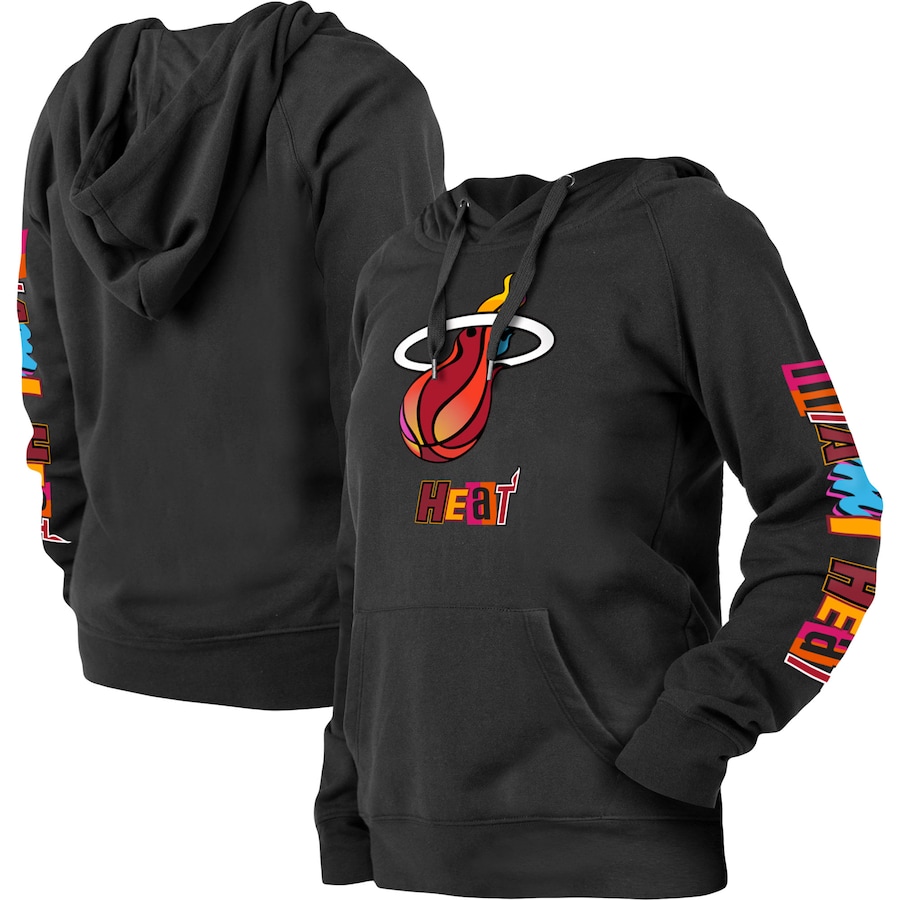 Women's Miami Heat New Era Black 2022/23 City Edition Pullover Hoodie Women's Miami Heat New Era Black 2022/23 City Edition Pullover Hoodie