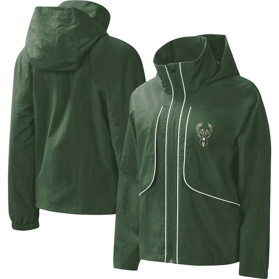 Women's Milwaukee Bucks G-III 4Her by Carl Banks Hunter Green Last Shot Full-Zip Hoodie Women's Milwaukee Bucks G-III 4Her by Carl Banks Hunter Green Last Shot Full-Zip Hoodie