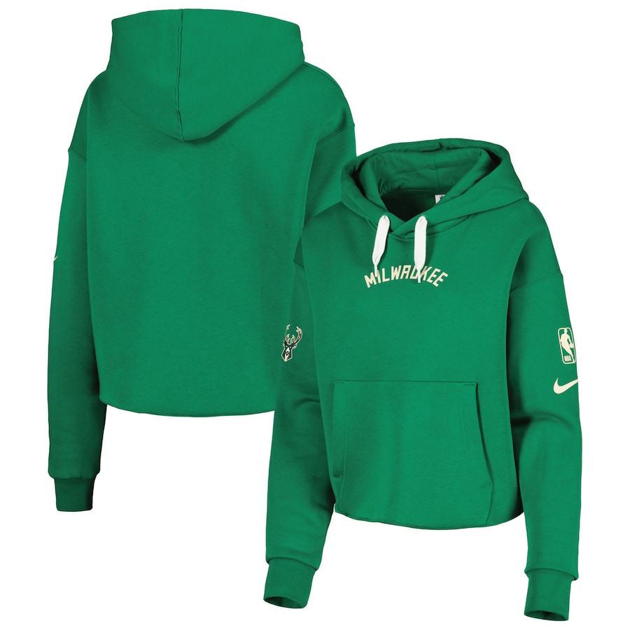 Women's Milwaukee Bucks NBA Kelly Green 2022/23 City Edition Courtside Pullover Hoodie Women's Milwaukee Bucks NBA Kelly Green 2022/23 City Edition Courtside Pullover Hoodie