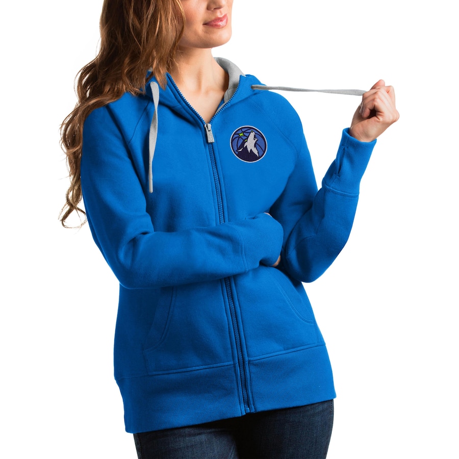 Women's Minnesota Timberwolves Antigua Blue Victory Full-Zip Hoodie Women's Minnesota Timberwolves Antigua Blue Victory Full-Zip Hoodie