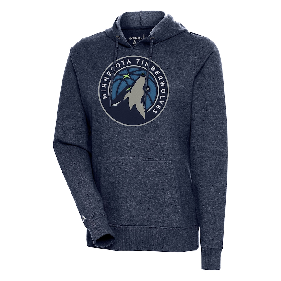 Women's Minnesota Timberwolves Antigua Heather Navy Action Pullover Hoodie Women's Minnesota Timberwolves Antigua Heather Navy Action Pullover Hoodie