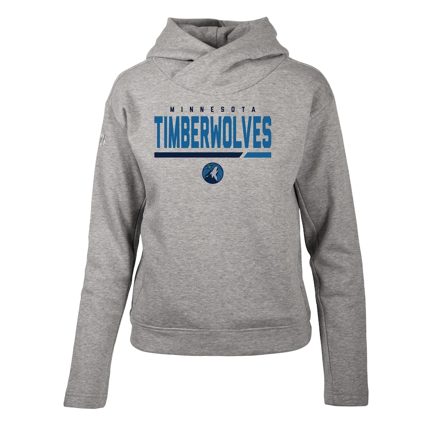 Women's Minnesota Timberwolves Levelwear Heather Gray Evian Cut Off Pullover Hoodie Women's Minnesota Timberwolves Levelwear Heather Gray Evian Cut Off Pullover Hoodie