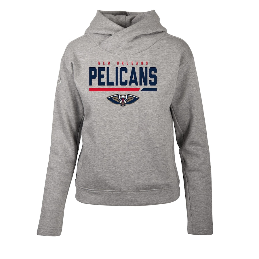 Women's New Orleans Pelicans Levelwear Heather Gray Evian Cut Off Pullover Hoodie Women's New Orleans Pelicans Levelwear Heather Gray Evian Cut Off Pullover Hoodie