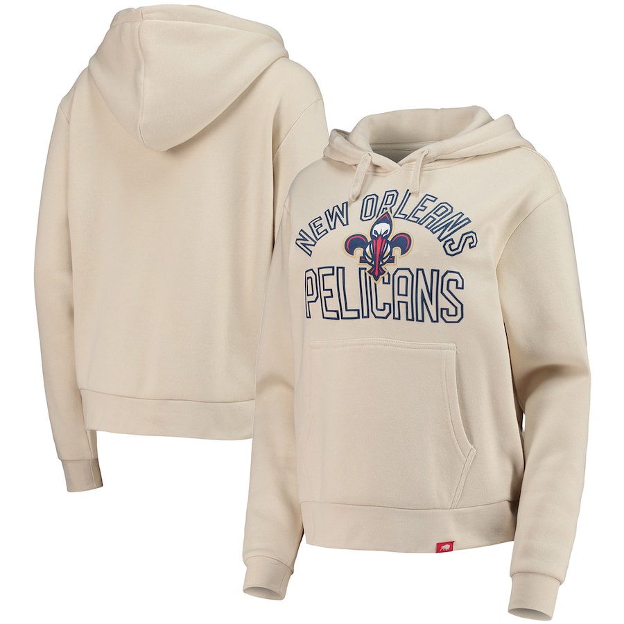 Women's New Orleans Pelicans Sportiqe Oatmeal Ava Tri-Blend Pullover Hoodie