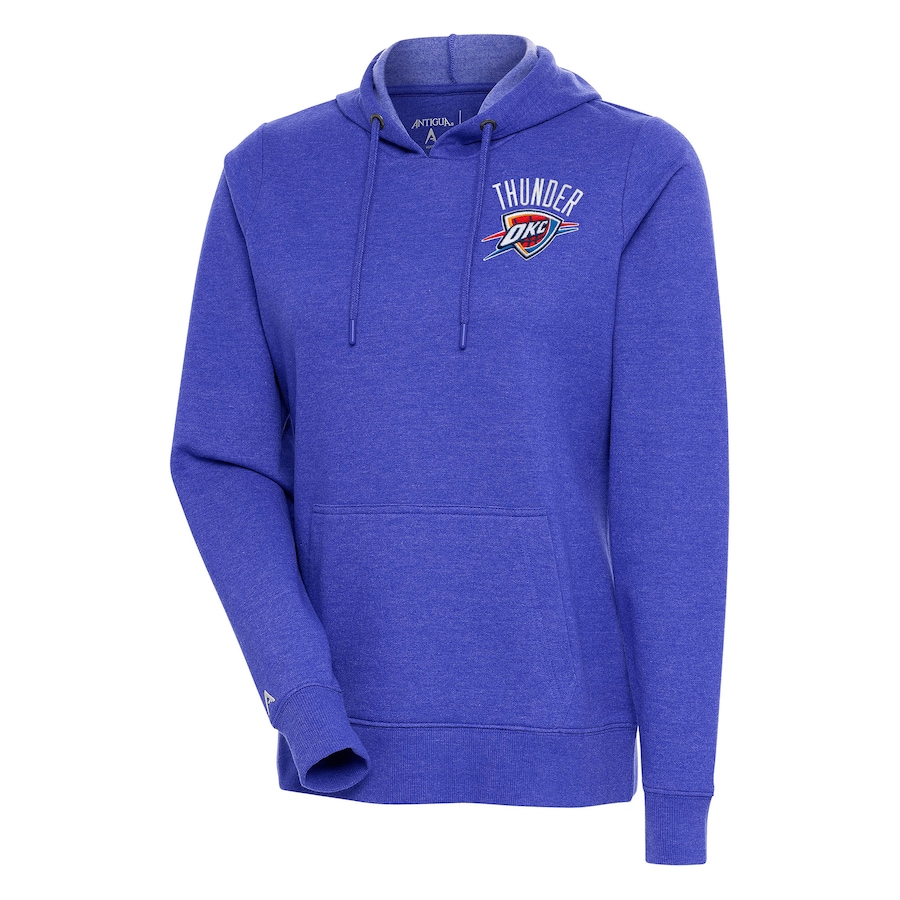 Women's Oklahoma City Thunder Antigua Heather Blue Action Pullover Hoodie Women's Oklahoma City Thunder Antigua Heather Blue Action Pullover Hoodie