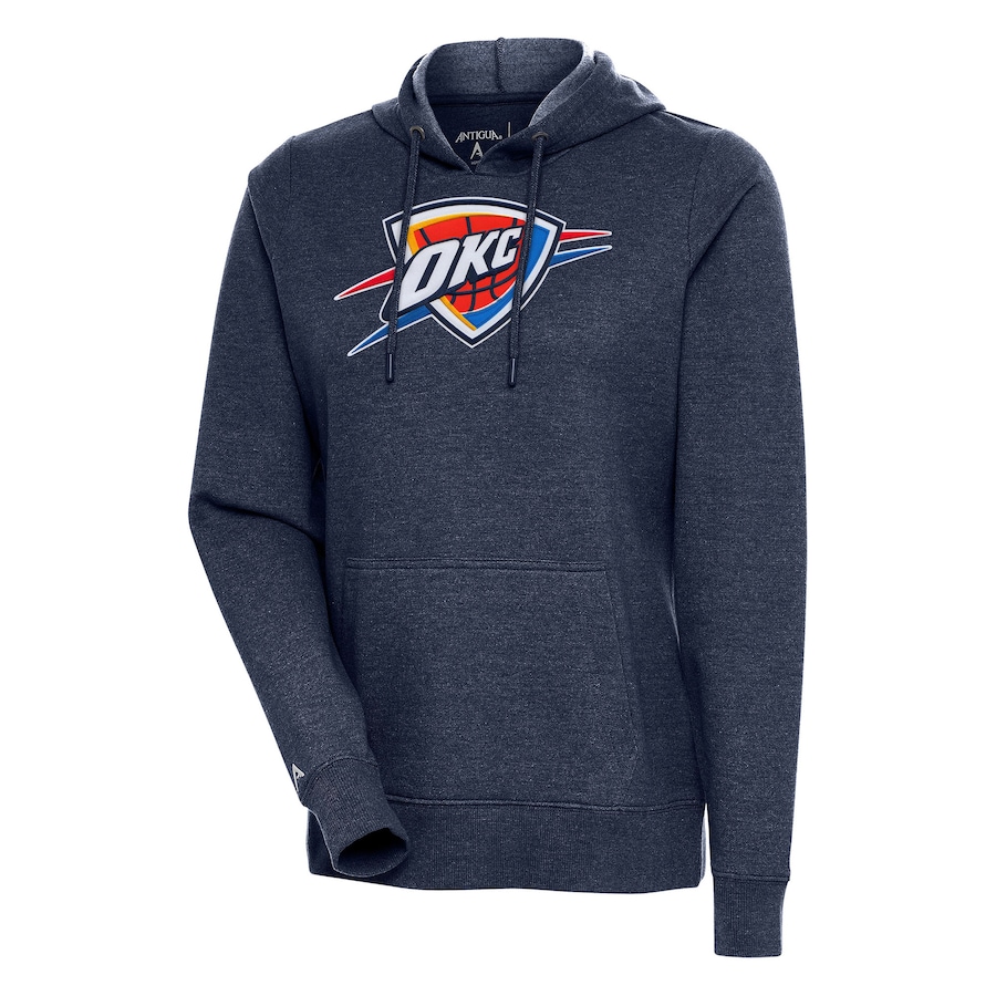 Women's Oklahoma City Thunder Antigua Heather Navy Action Pullover Hoodie