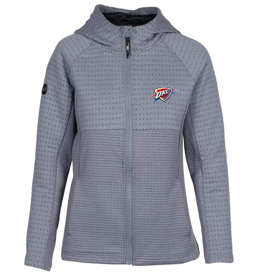 Women's Oklahoma City Thunder Levelwear Gray Solstice Insignia Core Full-Zip Hoodie Women's Oklahoma City Thunder Levelwear Gray Solstice Insignia Core Full-Zip Hoodie