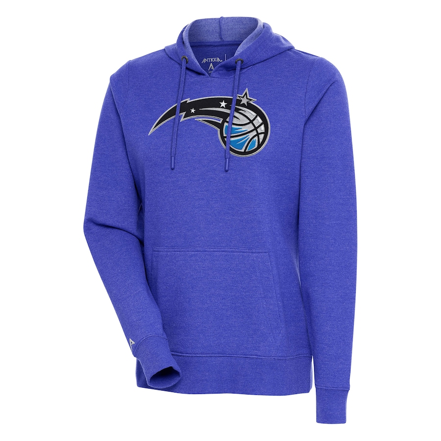 Women's Orlando Magic Antigua Heather Blue Action Pullover Hoodie