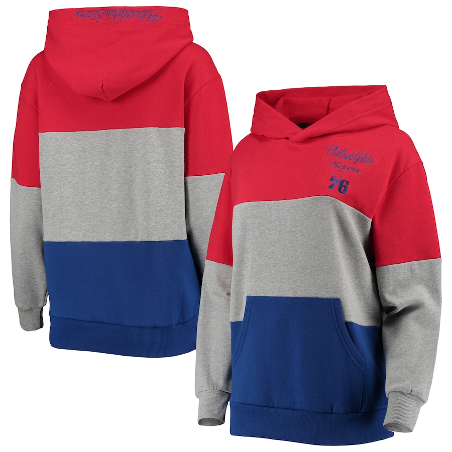 Women's Philadelphia 76ers G-III 4Her by Carl Banks Gray/Royal Assist Colorblock Pullover Hoodie Women's Philadelphia 76ers G-III 4Her by Carl Banks Gray/Royal Assist Colorblock Pullover Hoodie