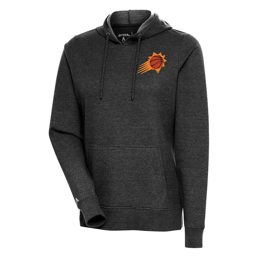 Women's Phoenix Suns Antigua Heather Black Action Pullover Hoodie Women's Phoenix Suns Antigua Heather Black Action Pullover Hoodie
