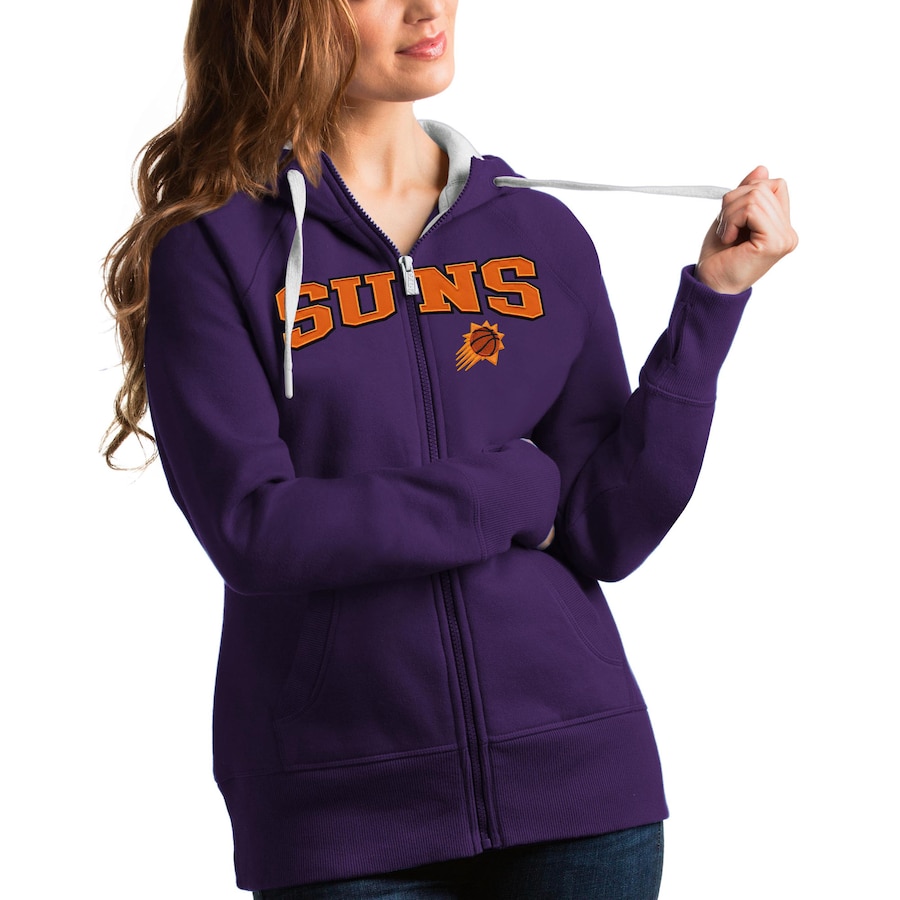Women's Phoenix Suns Antigua Purple Team Victory Full-Zip Hoodie Women's Phoenix Suns Antigua Purple Team Victory Full-Zip Hoodie