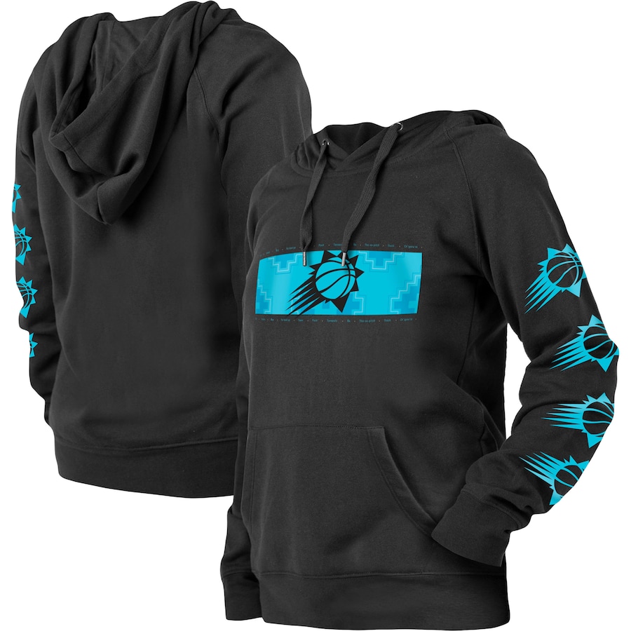 Women's Phoenix Suns New Era Black 2022/23 City Edition Raglan Pullover Hoodie Women's Phoenix Suns New Era Black 2022/23 City Edition Raglan Pullover Hoodie