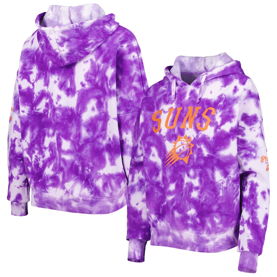 Women's Phoenix Suns New Era Purple Brushed Cotton Tie-Dye Pullover Hoodie Women's Phoenix Suns New Era Purple Brushed Cotton Tie-Dye Pullover Hoodie