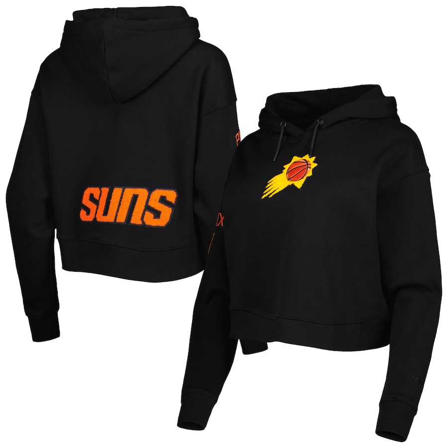 Women's Phoenix Suns Pro Standard Black Classic Fleece Cropped Pullover Hoodie Women's Phoenix Suns Pro Standard Black Classic Fleece Cropped Pullover Hoodie