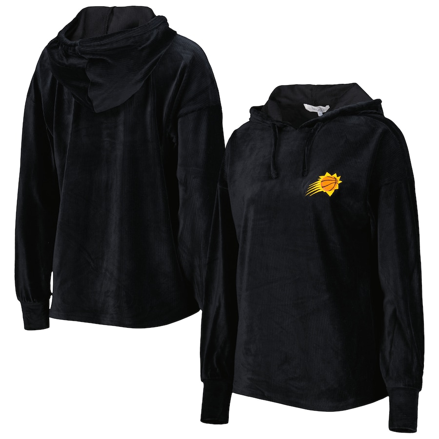 Women's Phoenix Suns Touch Black End Line Velour Pullover Hoodie