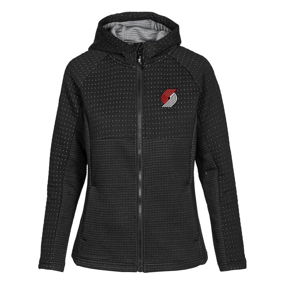 Women's Portland Trail Blazers Levelwear Black Solstice Insignia Core Full-Zip Hoodie Women's Portland Trail Blazers Levelwear Black Solstice Insignia Core Full-Zip Hoodie
