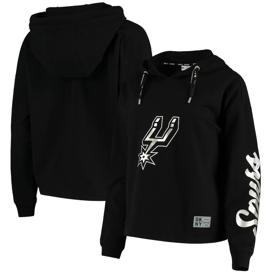 Women's San Antonio Spurs DKNY Sport Black Suzy Pullover Hoodie