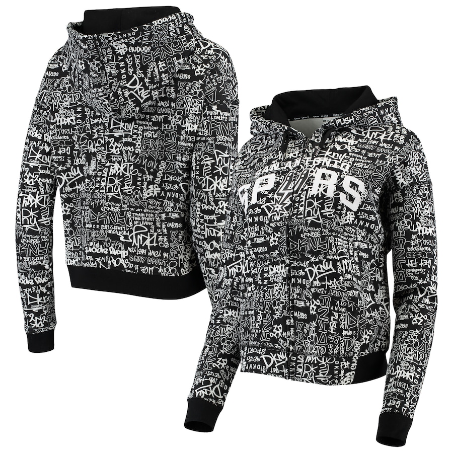 Women's San Antonio Spurs DKNY Sport Black Urban Pullover Hoodie