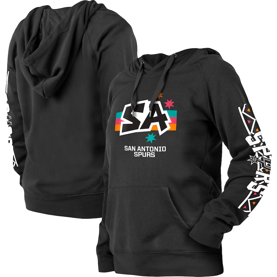 Women's San Antonio Spurs New Era Black 2022/23 City Edition Pullover Hoodie Women's San Antonio Spurs New Era Black 2022/23 City Edition Pullover Hoodie
