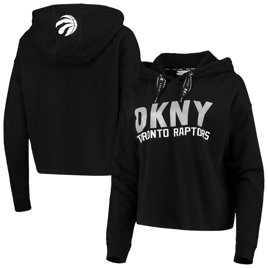 Women's Toronto Raptors DKNY Sport Black Maddie Cropped Hoodie Women's Toronto Raptors DKNY Sport Black Maddie Cropped Hoodie