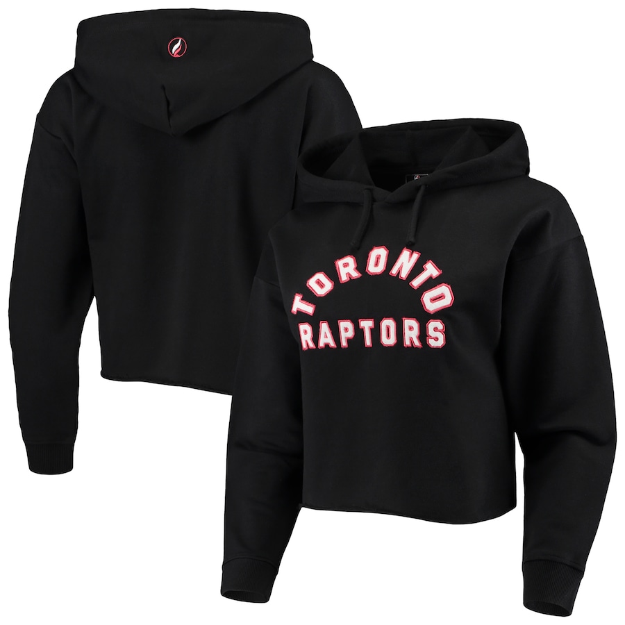 Women's Toronto Raptors FISLL Black Logo Cropped Pullover Hoodie Women's Toronto Raptors FISLL Black Logo Cropped Pullover Hoodie