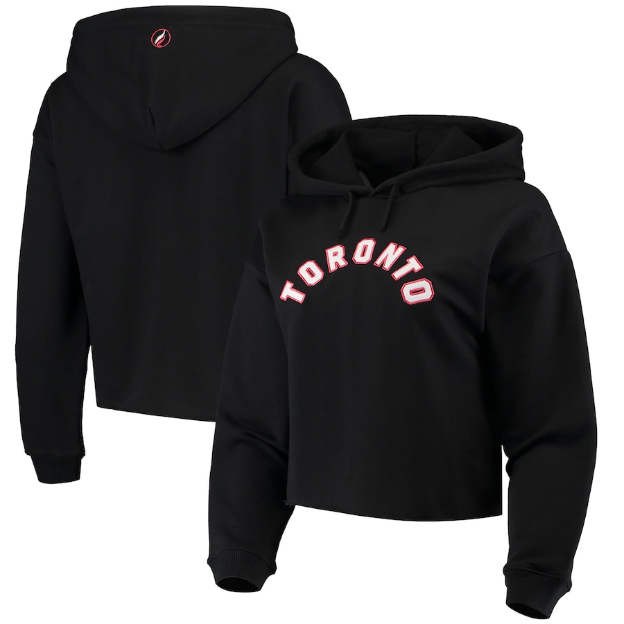Women's Toronto Raptors FISLL Black Logo Cropped Pullover Hoodie Women's Toronto Raptors FISLL Black Logo Cropped Pullover Hoodie