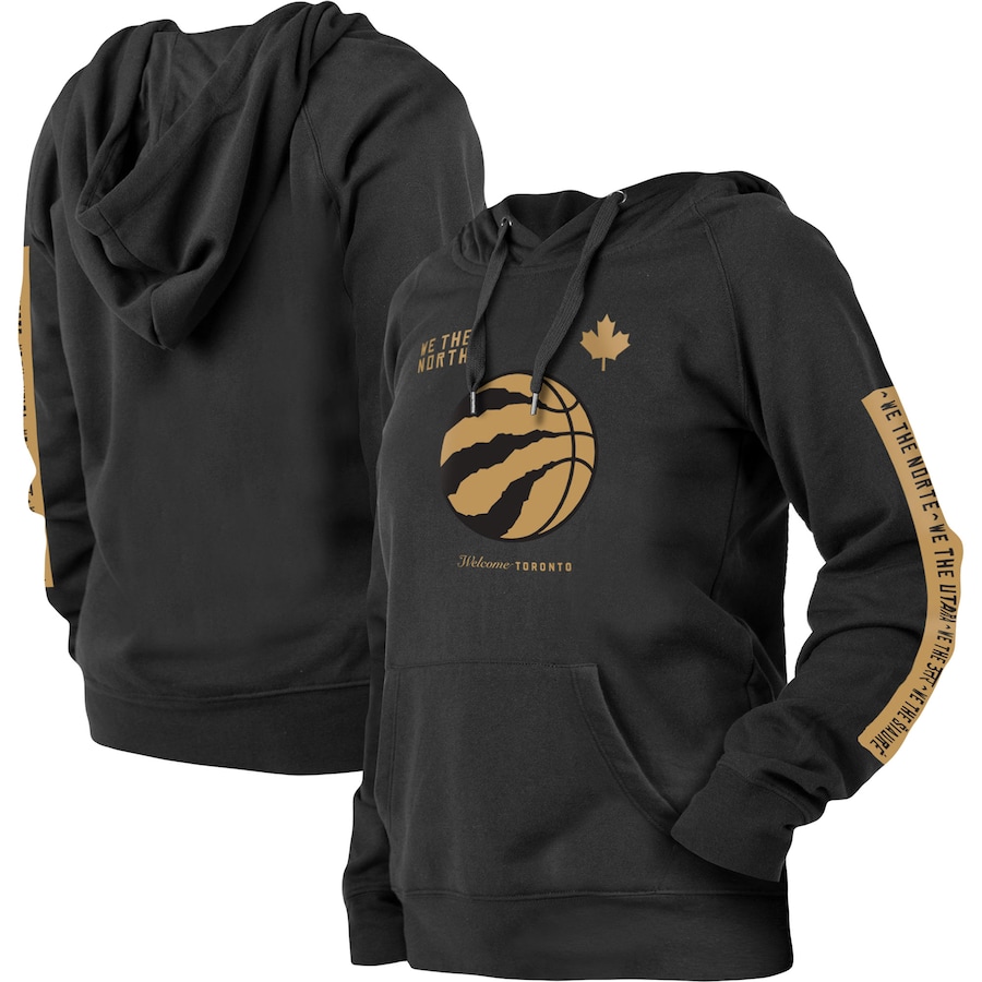 Women's Toronto Raptors New Era Black 2022/23 City Edition Raglan Pullover Hoodie Women's Toronto Raptors New Era Black 2022/23 City Edition Raglan Pullover Hoodie