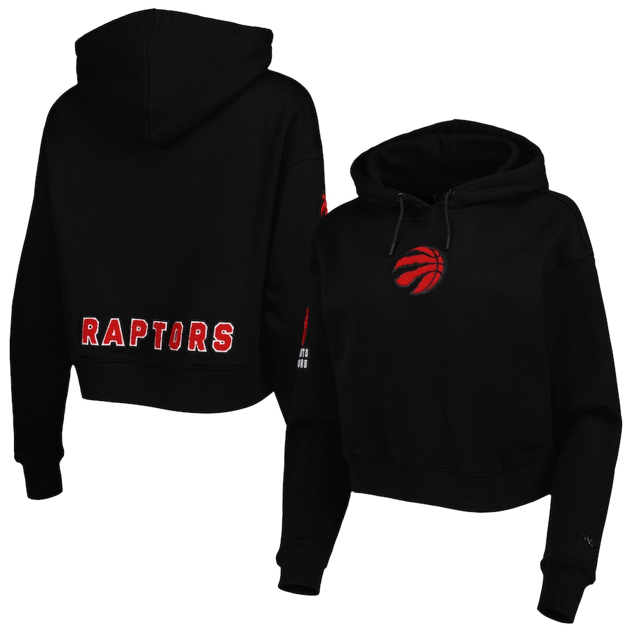 Women's Toronto Raptors Pro Standard Black Classic Fleece Cropped Pullover Hoodie Women's Toronto Raptors Pro Standard Black Classic Fleece Cropped Pullover Hoodie