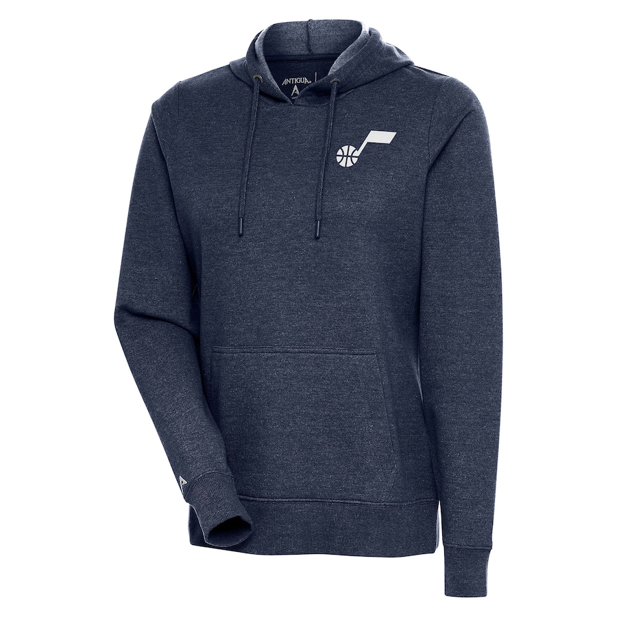 Women's Utah Jazz Antigua Heather Navy Action Pullover Hoodie