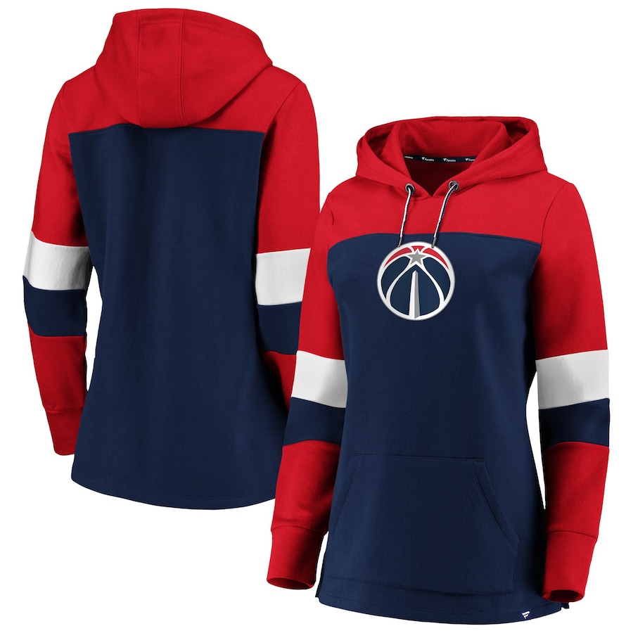 Women's Washington Wizards Navy/Red Iconic Heavy Block Pullover Hoodie