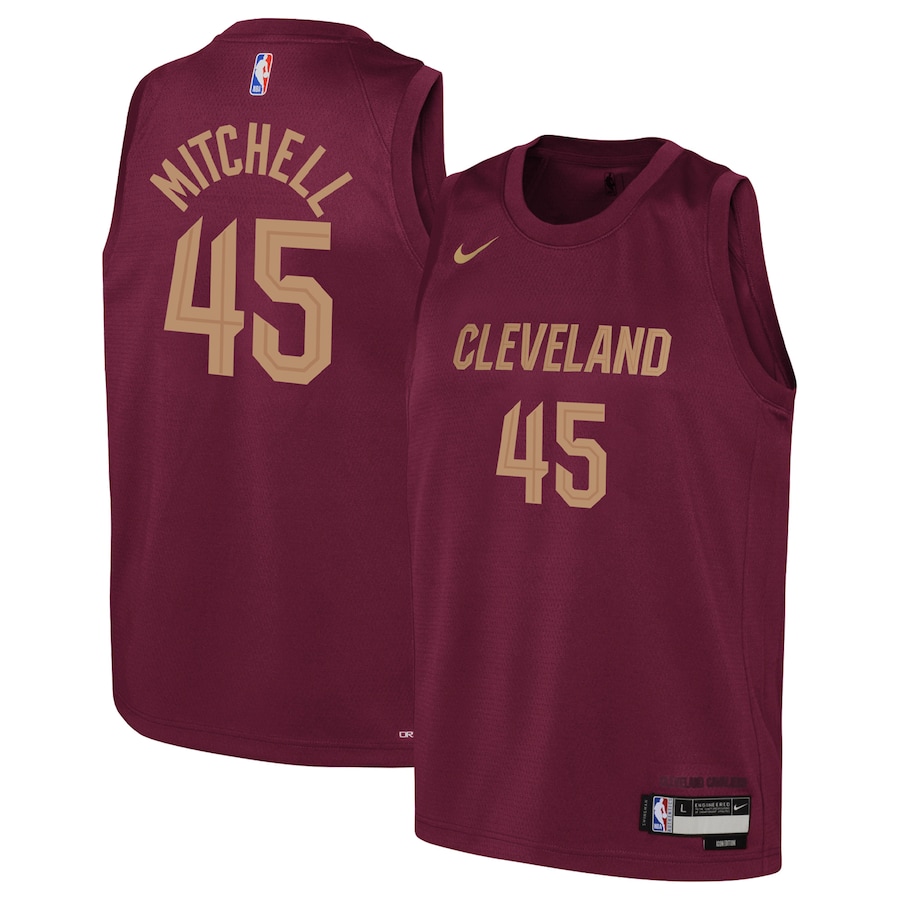 Youth Boys Cleveland Cavaliers Donovan Mitchell NBA Wine 2022/23 Swingman Jersey - Icon Edition