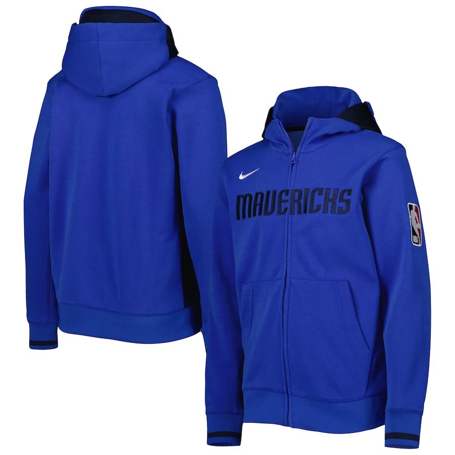 Youth Boys Dallas Mavericks NBA Blue Courtside Showtime Performance Full-Zip Hoodie Youth Boys Dallas Mavericks NBA Blue Courtside Showtime Performance Full-Zip Hoodie