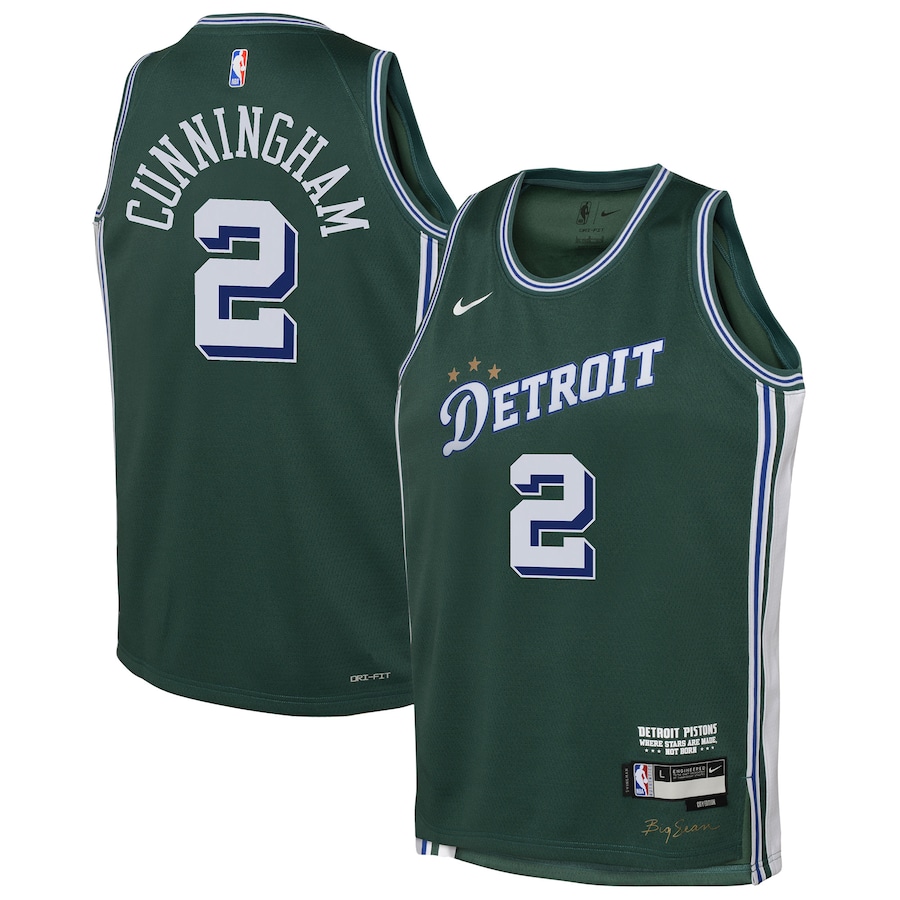 Youth Boys Detroit Pistons Cade Cunningham NBA Green 2022/23 Swingman Jersey - City Edition Youth Boys Detroit Pistons Cade Cunningham NBA Green 2022/23 Swingman Jersey - City Edition
