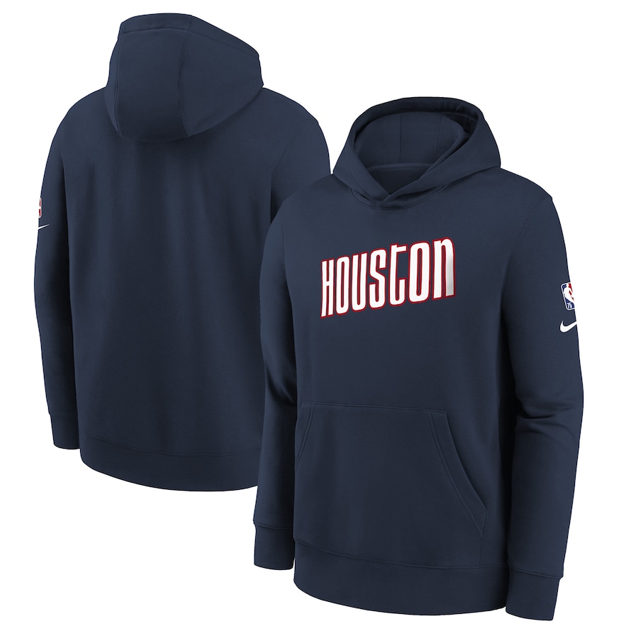 Youth Boys Houston Rockets NBA Navy 2021/22 City Edition Essential Pullover Hoodie Youth Boys Houston Rockets NBA Navy 2021/22 City Edition Essential Pullover Hoodie