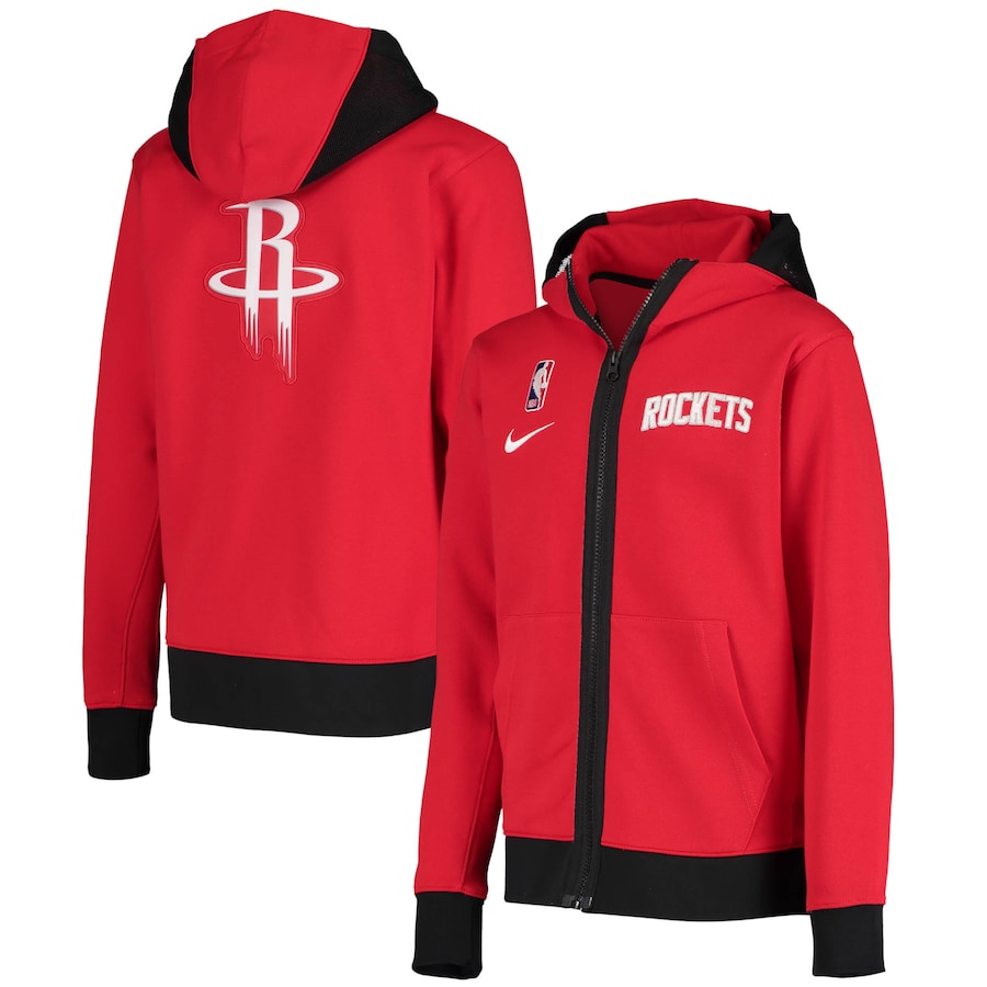 Youth Boys Houston Rockets NBA Red Spotlight Pullover Performance Hoodie