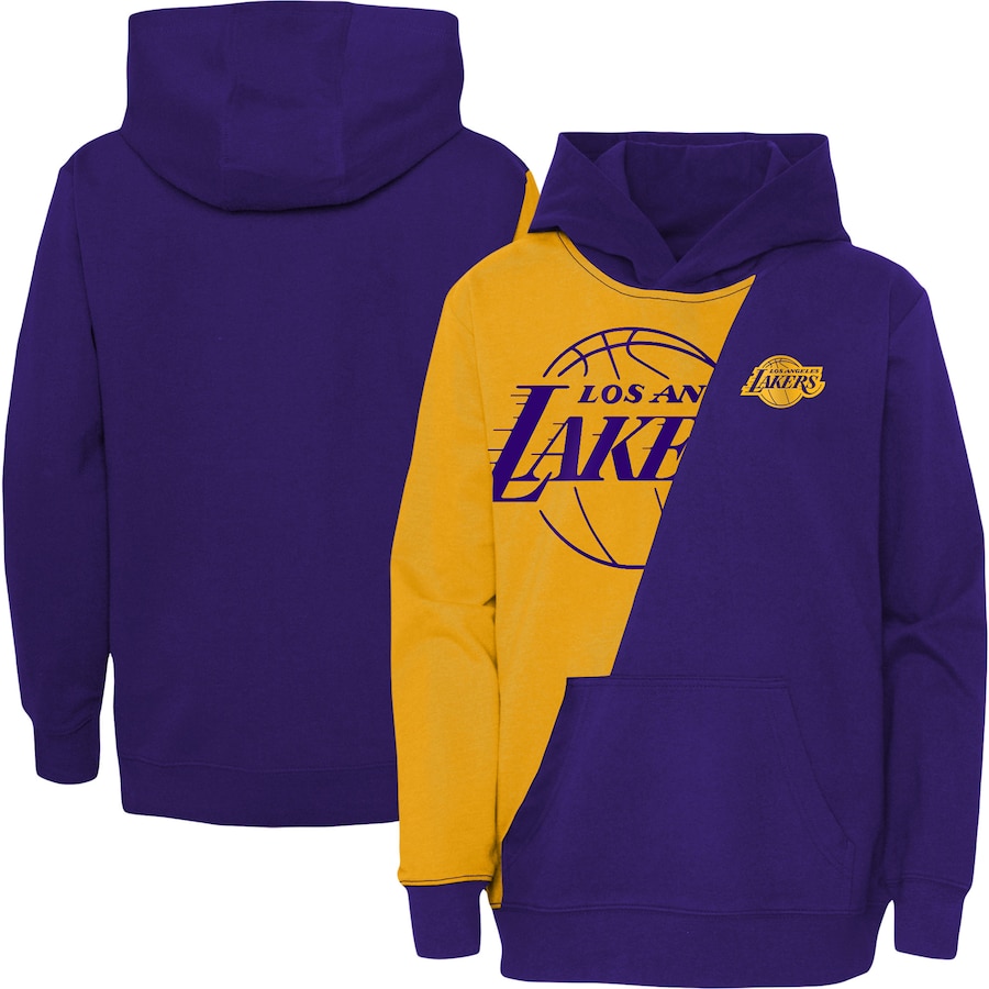 Youth Boys Los Angeles Lakers Gold/Purple Unrivaled Split Pullover Hoodie