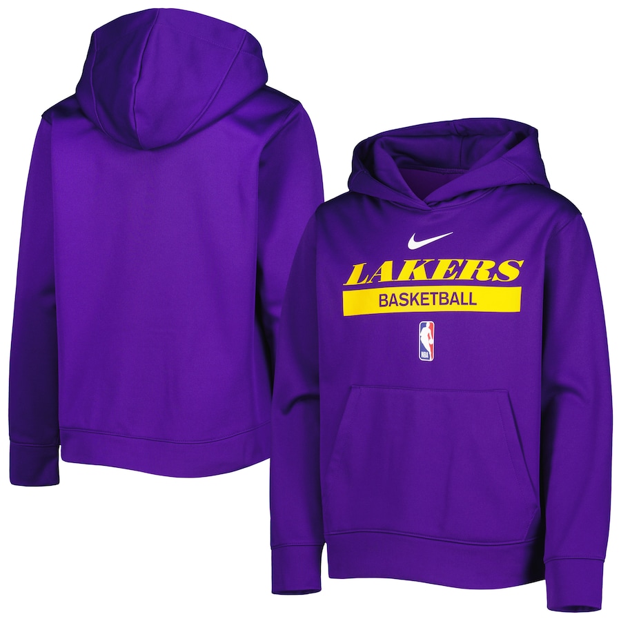 Youth Boys Los Angeles Lakers NBA Purple Spotlight Practice Performance Pullover Hoodie Youth Boys Los Angeles Lakers NBA Purple Spotlight Practice Performance Pullover Hoodie
