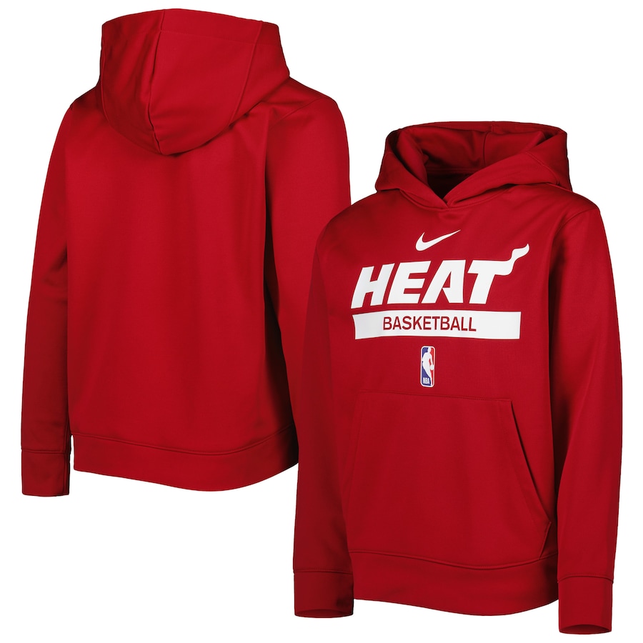 Youth Boys Miami Heat NBA Red Spotlight Practice Performance Pullover Hoodie