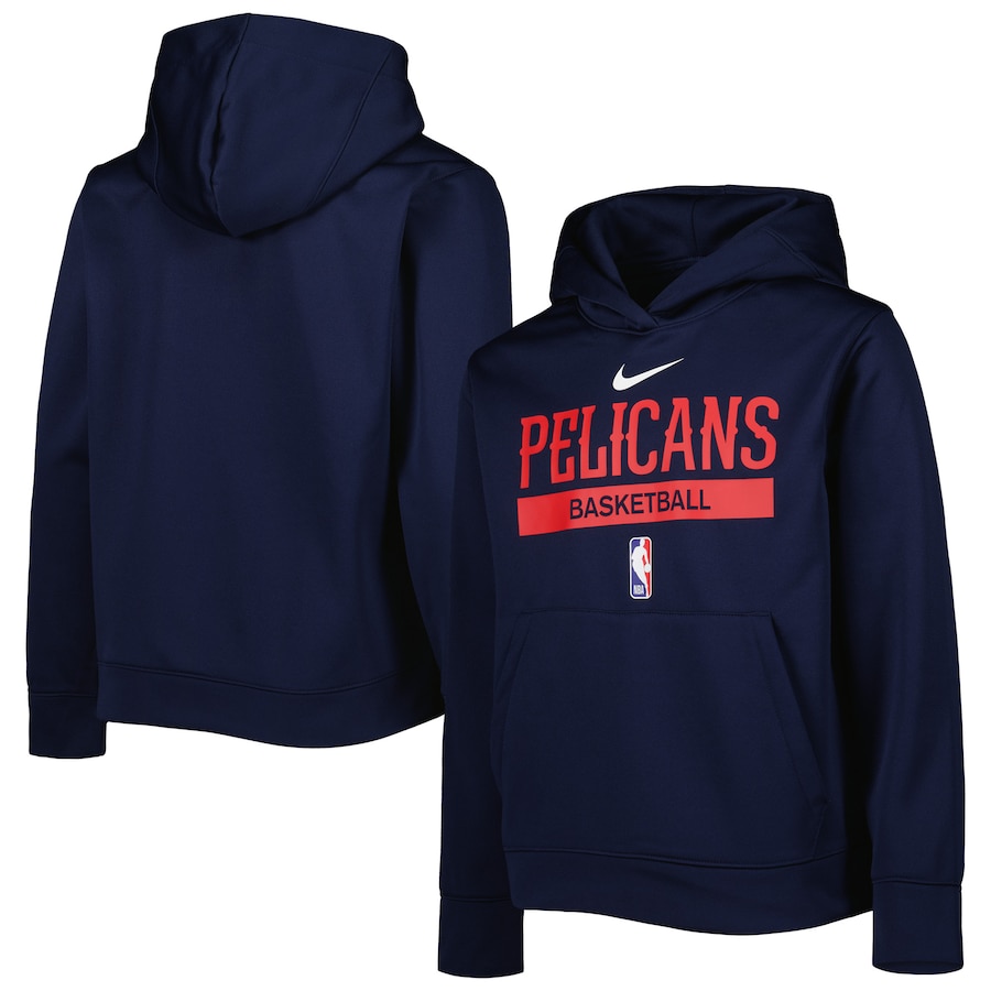 Youth Boys New Orleans Pelicans NBA Navy Spotlight Practice Performance Pullover Hoodie