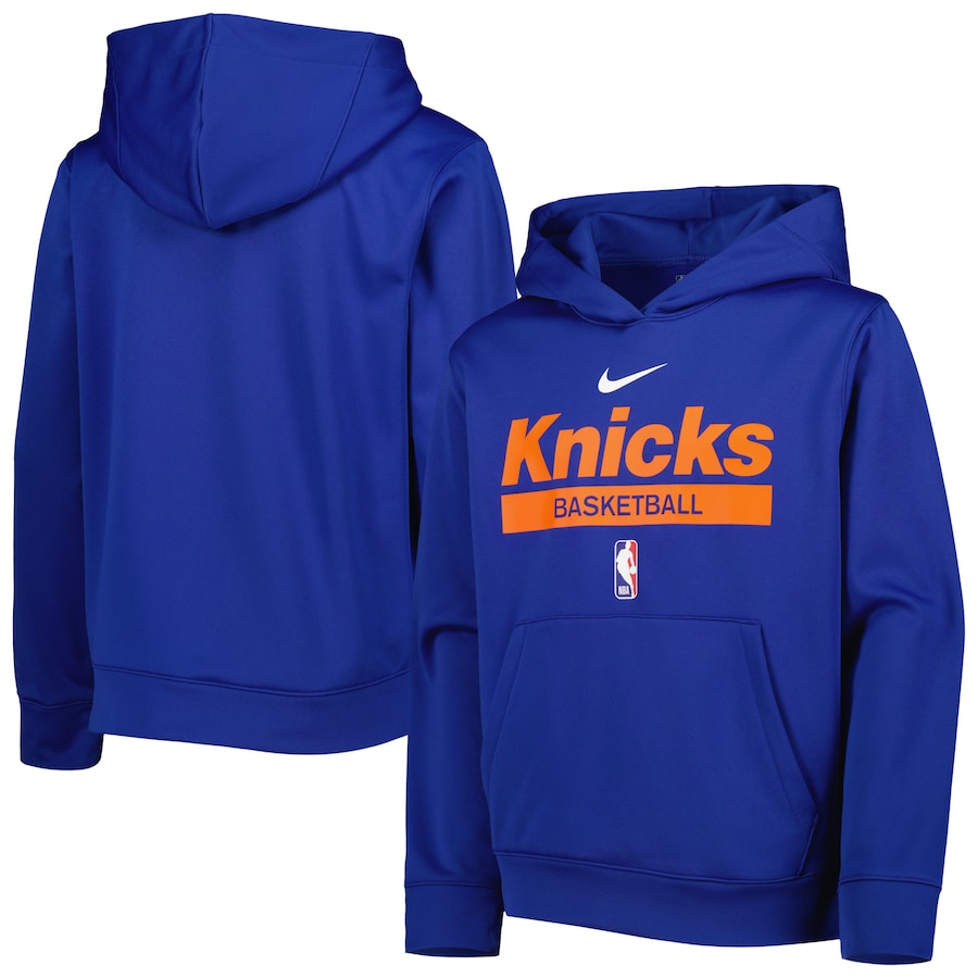 Youth Boys New York Knicks NBA Blue Spotlight Practice Performance Pullover Hoodie