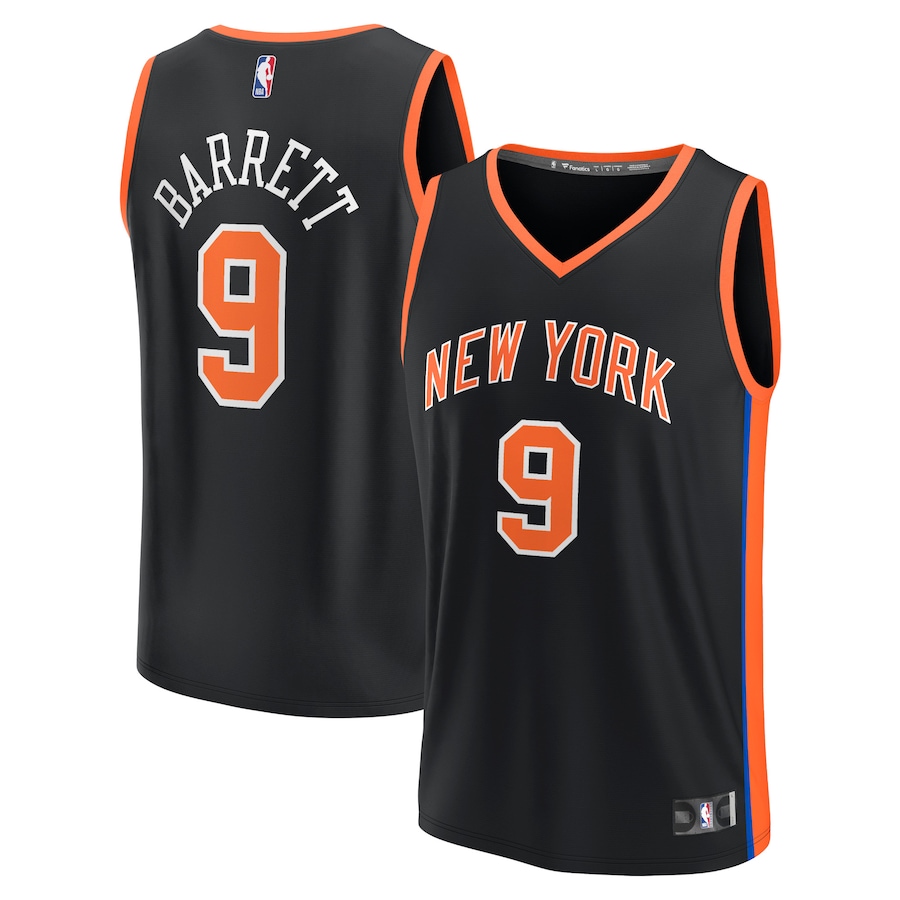 Youth Boys New York Knicks RJ Barrett Black 2022/23 Fastbreak Jersey - City Edition Youth Boys New York Knicks RJ Barrett Black 2022/23 Fastbreak Jersey - City Edition