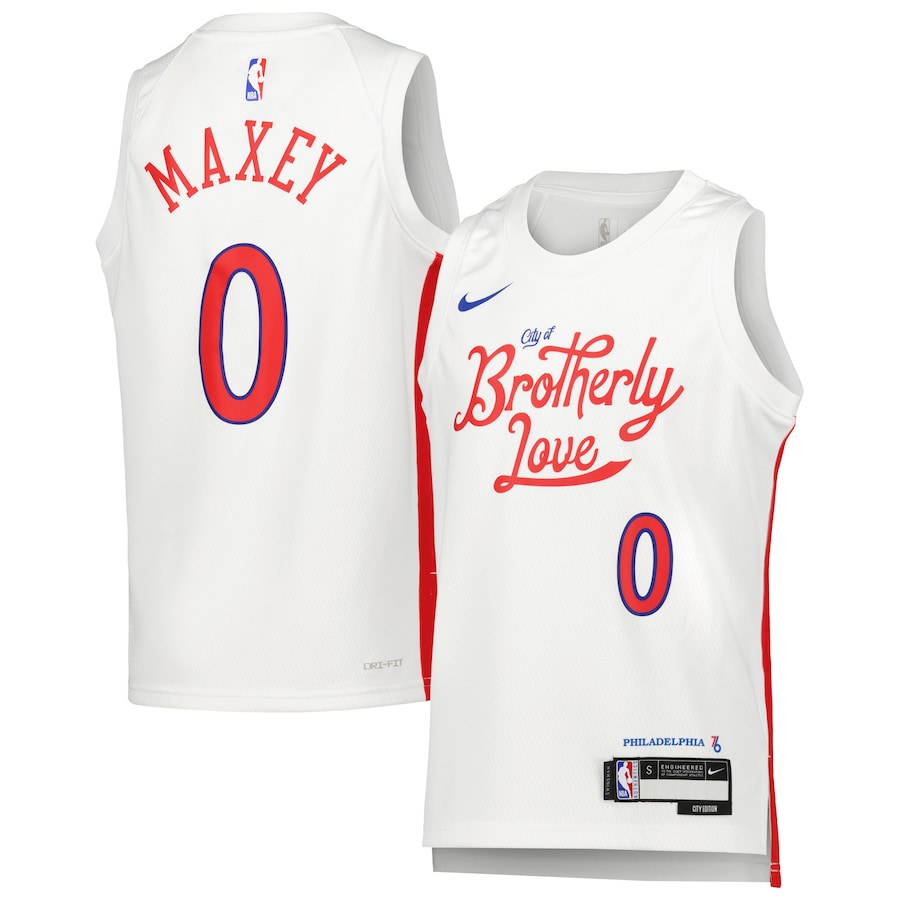 Youth Boys Philadelphia 76ers Tyrese Maxey NBA White 2022/23 City Edition Swingman Jersey