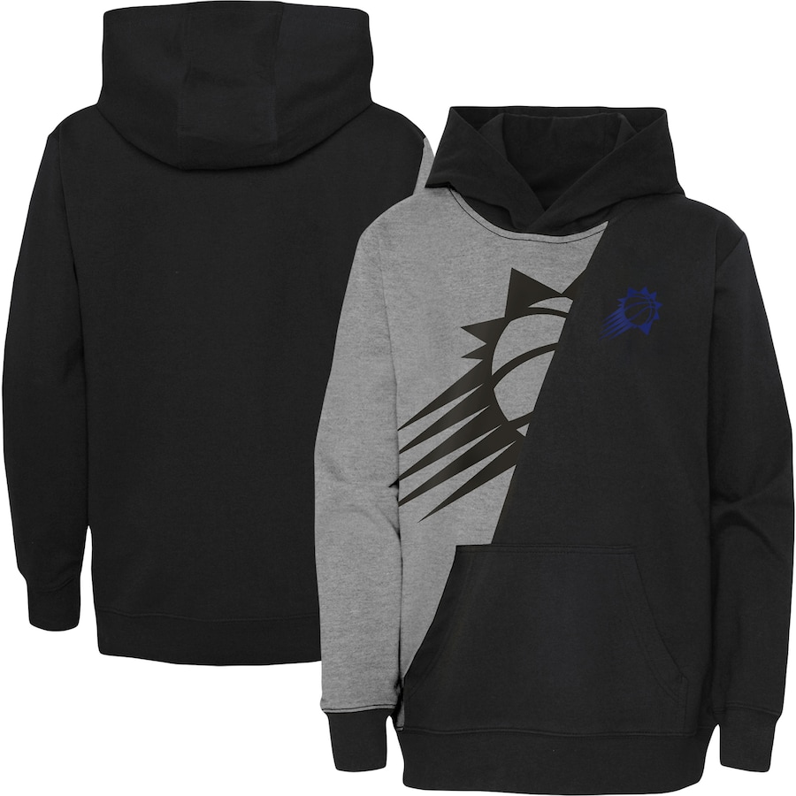 Youth Boys Phoenix Suns Heather Gray/Black Unrivaled Split Pullover Hoodie Youth Boys Phoenix Suns Heather Gray/Black Unrivaled Split Pullover Hoodie