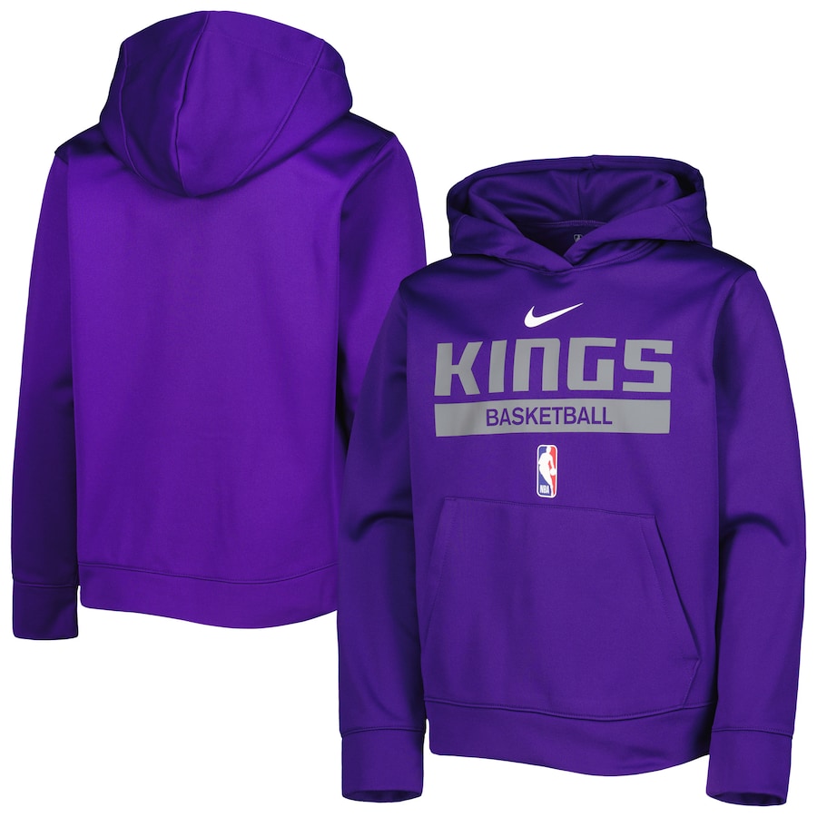 Youth Boys Sacramento Kings NBA Purple Spotlight Practice Performance Pullover Hoodie Youth Boys Sacramento Kings NBA Purple Spotlight Practice Performance Pullover Hoodie