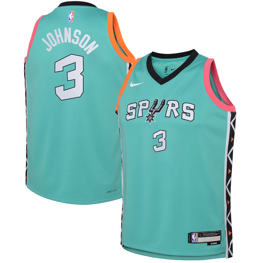 Youth Boys San Antonio Spurs Keldon Johnson NBA Green 2022/23 Swingman Jersey - City Edition