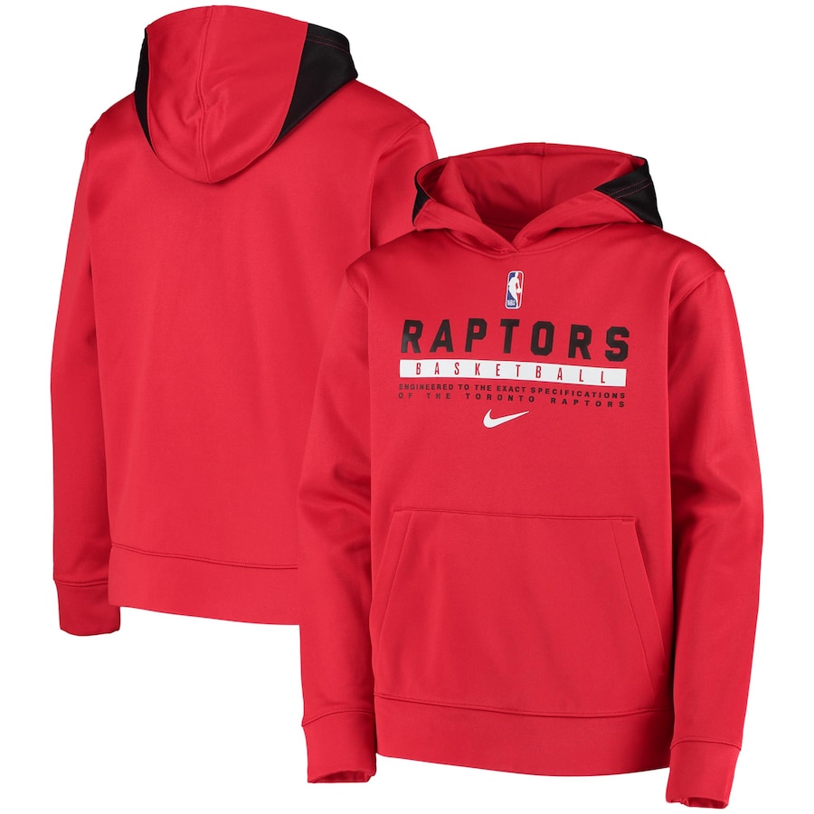 Youth Boys Toronto Raptors NBA Red Spotlight Pullover Performance Hoodie