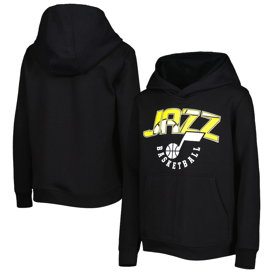 Youth Boys Utah Jazz Black Hot Shot Pullover Hoodie