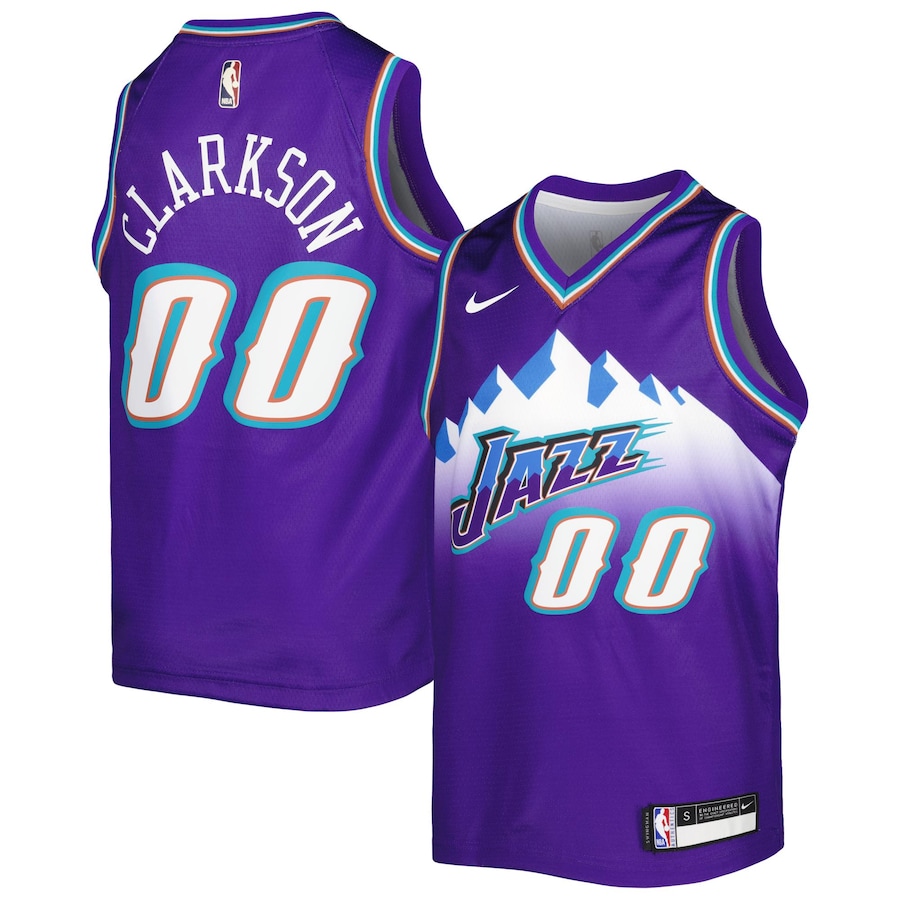 Youth Boys Utah Jazz Jordan Clarkson NBA Purple 2022/23 Swingman Jersey - Classic Edition Youth Boys Utah Jazz Jordan Clarkson NBA Purple 2022/23 Swingman Jersey - Classic Edition