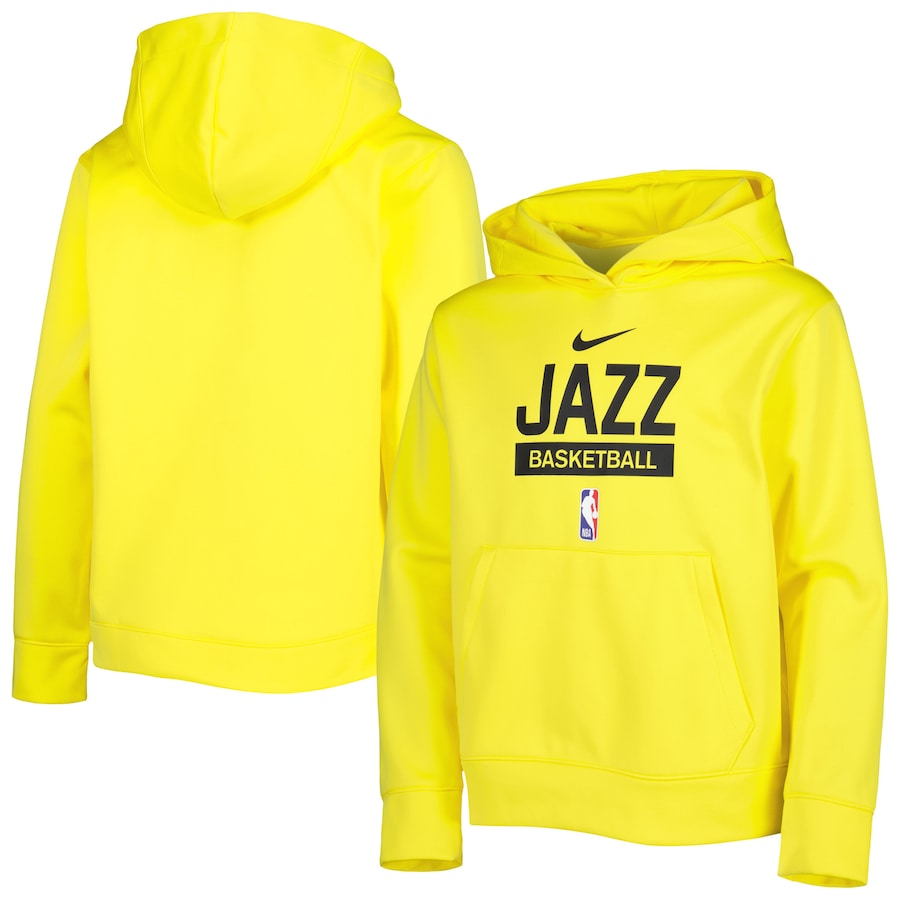 Youth Boys Utah Jazz NBA Gold Spotlight Practice Performance Pullover Hoodie