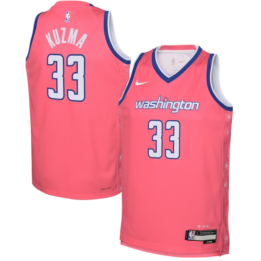 Youth Boys Washington Wizards Kyle Kuzma NBA Pink 2022/23 Swingman Jersey - City Edition